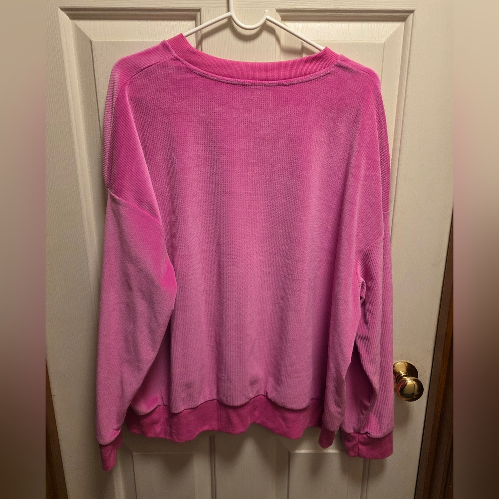 🌴 Joyspun Bright Pink Sweatshirt Size 2x GUC - Picture 7 of 8